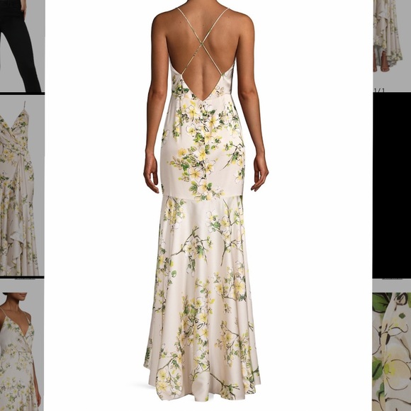 NWT Jay Godfrey Beautiful Floral Ruffled Slip Gown In Plumeria MP $395 - Picture 2 of 7